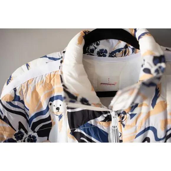Free People Pippa Printed Packable Puffer Jacket Small Polar Bear NEW